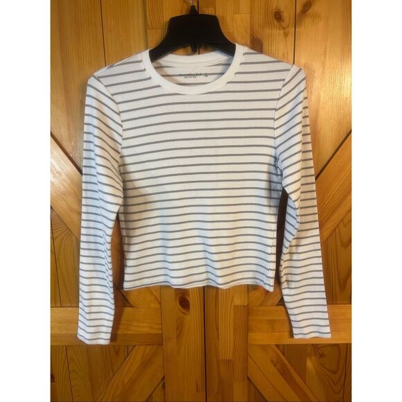 Abercrombie & Fitch Soft AF Long Sleeve Cropped Rib Crew Shirt Size Large (5814) - Picture 1 of 4